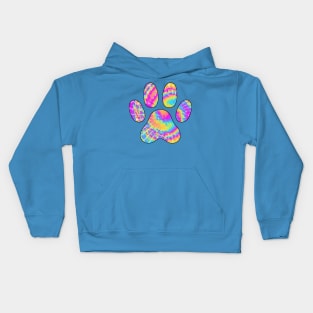 Neon Paw Print Kids Hoodie